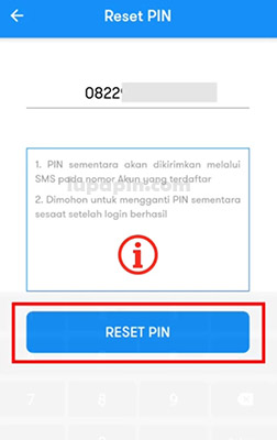 Reset PIN Mobile Cash