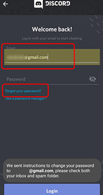 how to change discord password if you forgot it