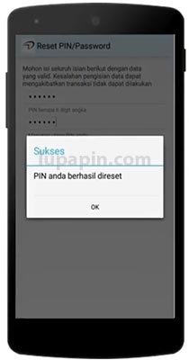 reset pin Mobile Banking Bank Papua