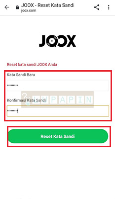 Cara Mengganti Password JOOX
