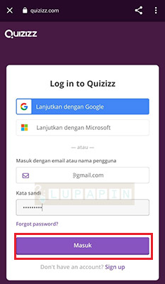 cara mengatasi Lupa Password Quizizz