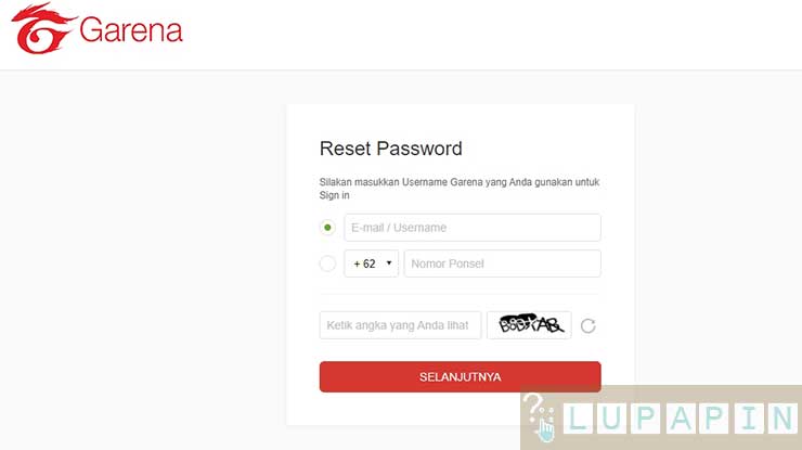 Cara Reset Password Free Fire