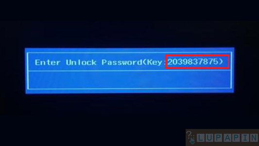 acer bios password unlock key 8 digit