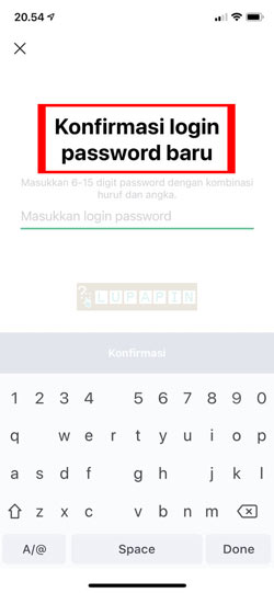 Konfirmasi Password Login Baru